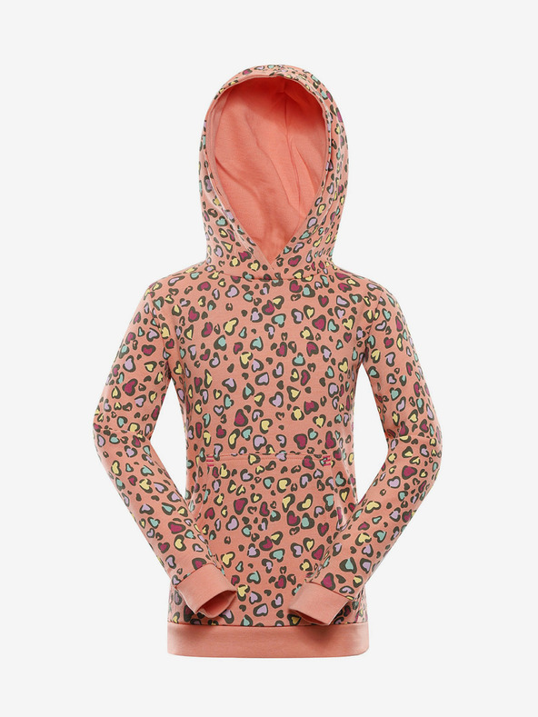 NAX Oranžová holčičí vzorovaná mikina NAX NALO