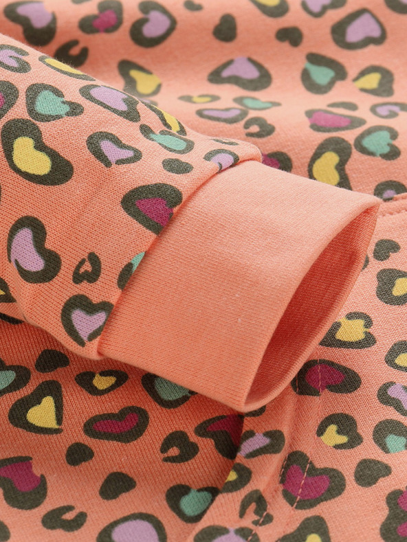 NAX Oranžová holčičí vzorovaná mikina NAX NALO