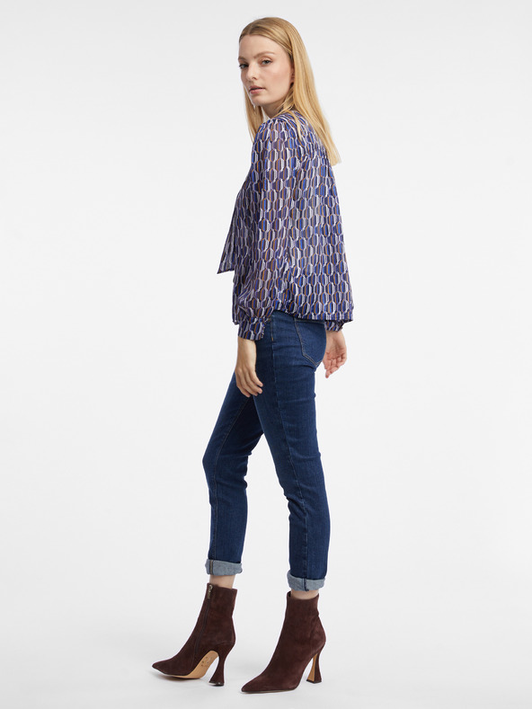 Orsay Modrá dámská vzorovaná halenka ORSAY