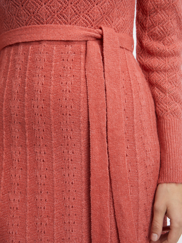 Orsay Cihlové dámské svetrové šaty s příměsí vlny ORSAY