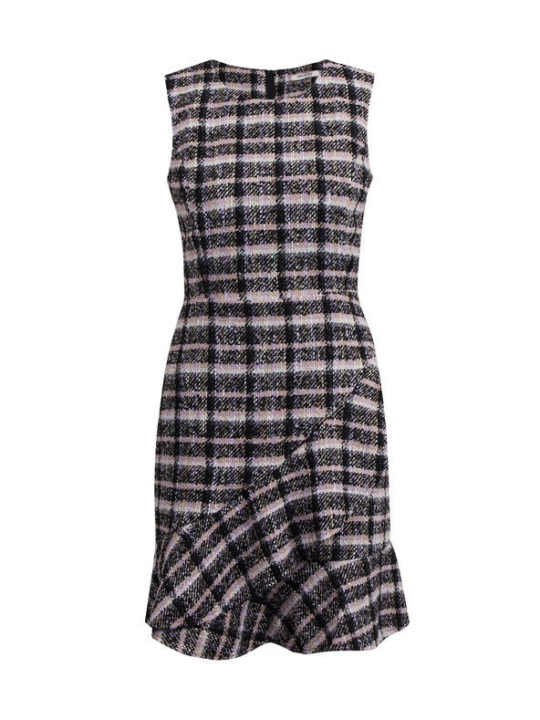 Orsay Růžovo-černé dámské tvídové šaty ORSAY