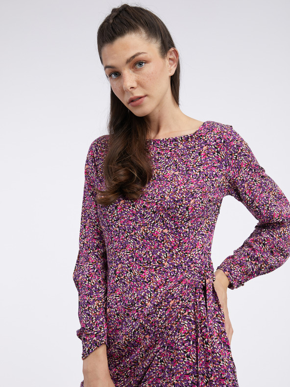 Orsay Růžovo-fialové dámské vzorované šaty ORSAY