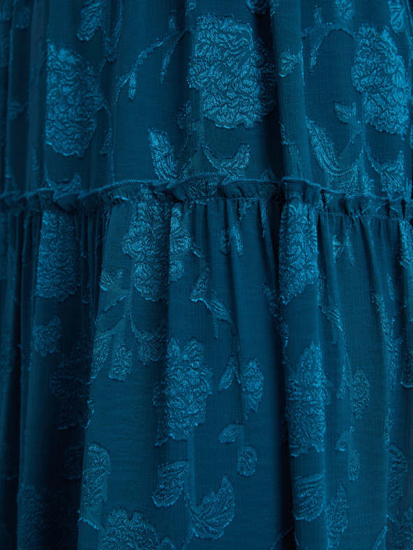 Orsay Modré dámské květované midišaty ORSAY