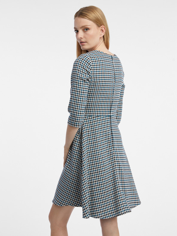 Orsay Modré dámské vzorované šaty ORSAY