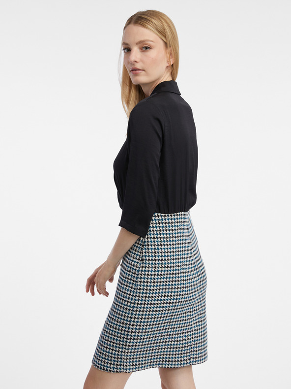 Orsay Černé dámské vzorované šaty ORSAY