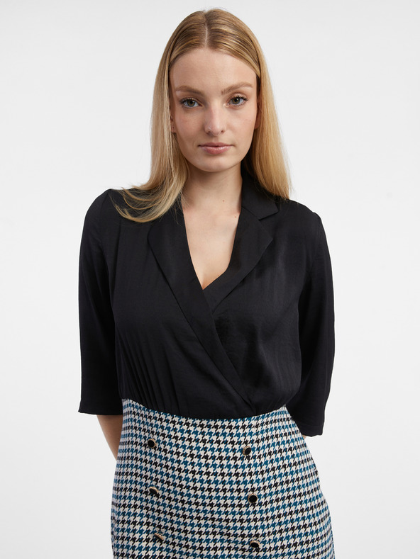 Orsay Černé dámské vzorované šaty ORSAY