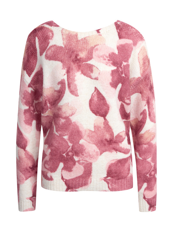 Orsay Růžovo-bílý dámský květovaný svetr ORSAY