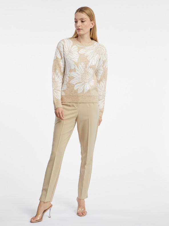 Orsay Bílo-béžový dámský květovaný svetr ORSAY