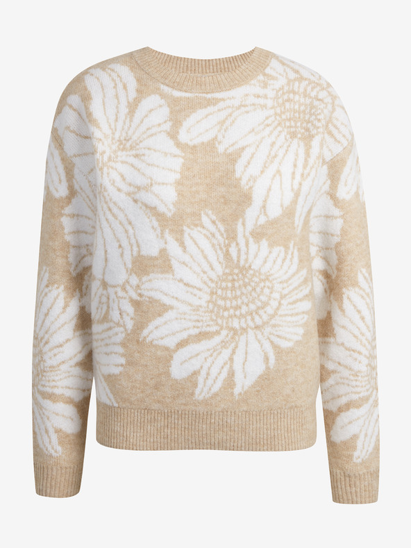 Orsay Bílo-béžový dámský květovaný svetr ORSAY