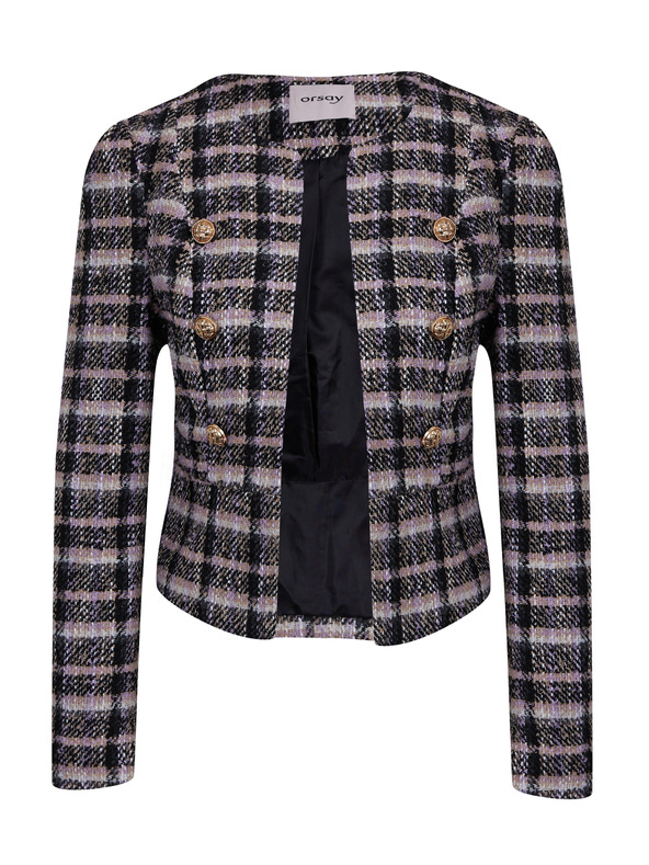Orsay Černé dámské kostkované sako ORSAY