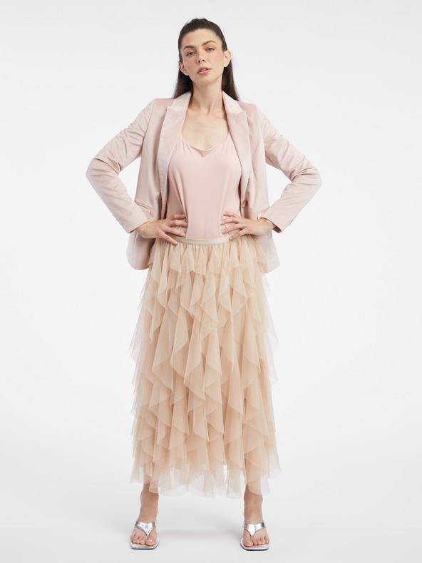 Orsay Světle růžové dámské sametové sako ORSAY