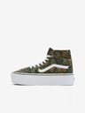Vans Zeleno-hnědé dámské kotníkové květované tenisky VANS SK8-Hi Tapered Stackform
