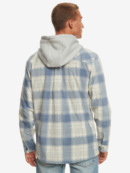 Quiksilver Modro-krémová kostkovaná pánská mikina Quiksilver Super Swell