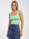 Pieces Zelené dámské basic tílko Pieces Nukisa