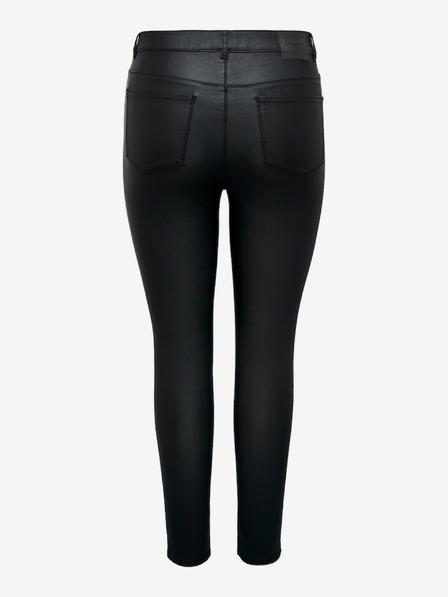 ONLY CARMAKOMA Černé dámské koženkové skinny fit džíny ONLY CARMAKOMA Anne