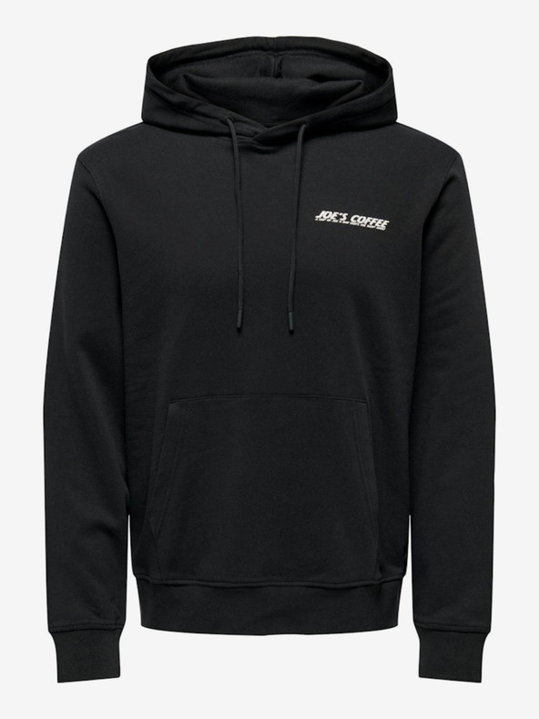 ONLY & SONS Černá pánská mikina s kapucí ONLY & SONS Bryce