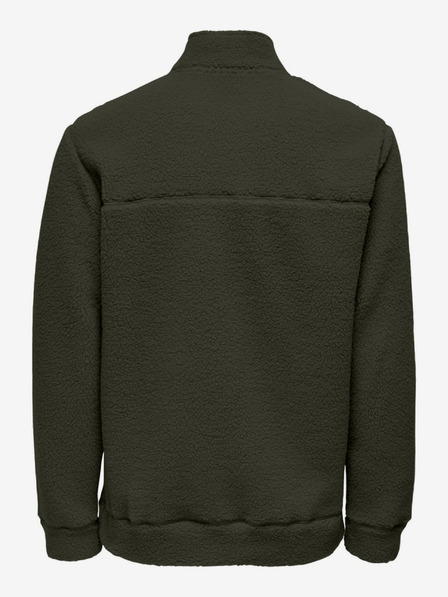 ONLY & SONS Tmavě zelená pánská mikina ONLY & SONS Remy