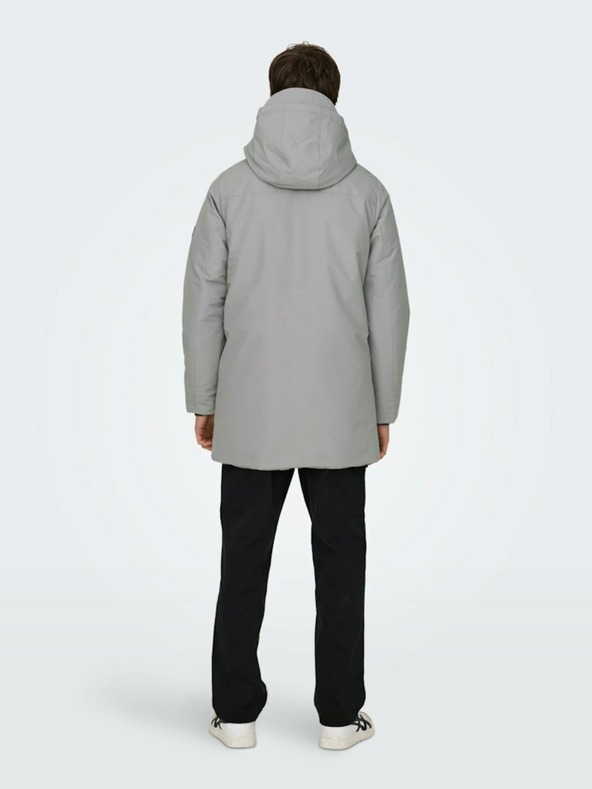 ONLY & SONS Šedá pánská zimní parka ONLY & SONS Carl