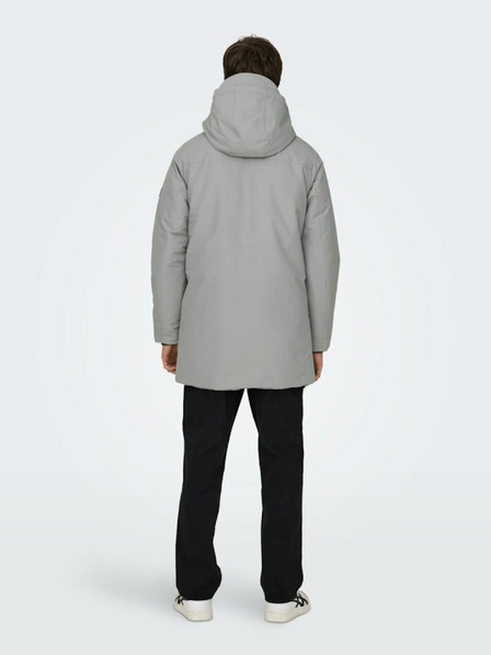 ONLY & SONS Šedá pánská zimní parka ONLY & SONS Carl