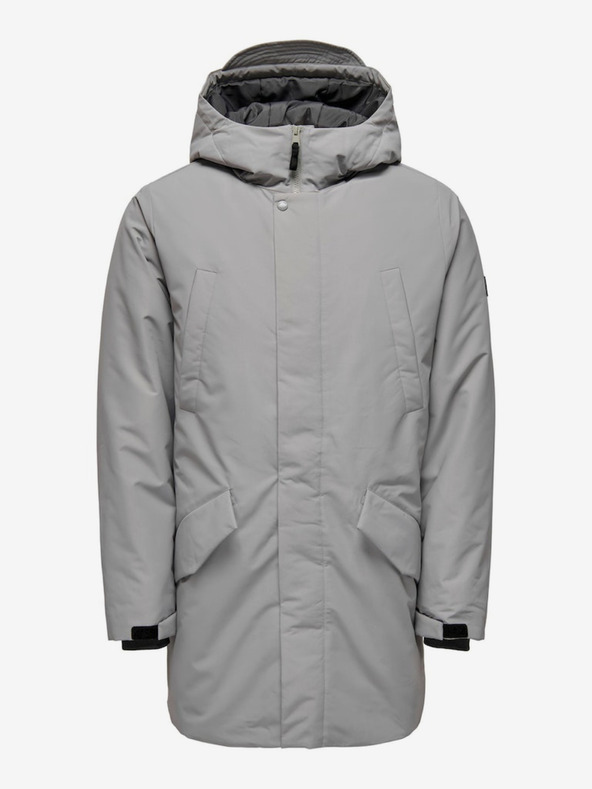 ONLY & SONS Šedá pánská zimní parka ONLY & SONS Carl