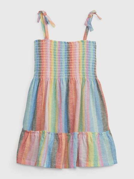 GAP Baby lněné pruhované šaty GAP