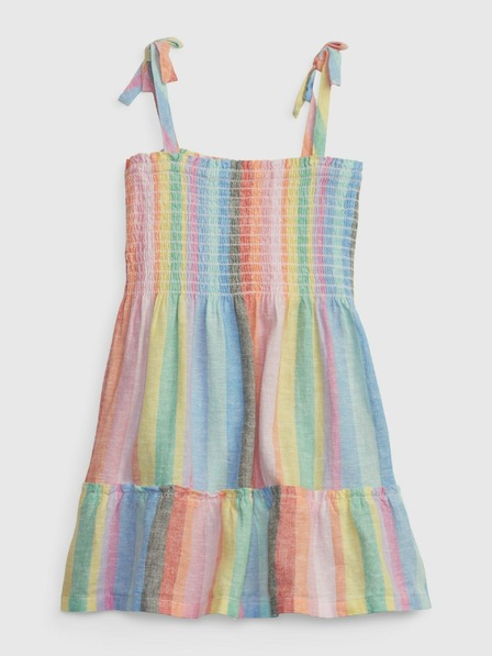 GAP Baby lněné pruhované šaty GAP