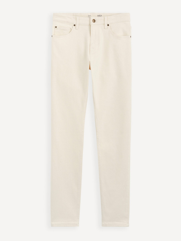 Celio Krémové pánské slim fit džíny Celio C25 Dolasi