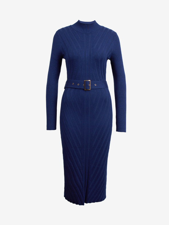 Orsay Tmavě modré dámské úpletové midišaty ORSAY