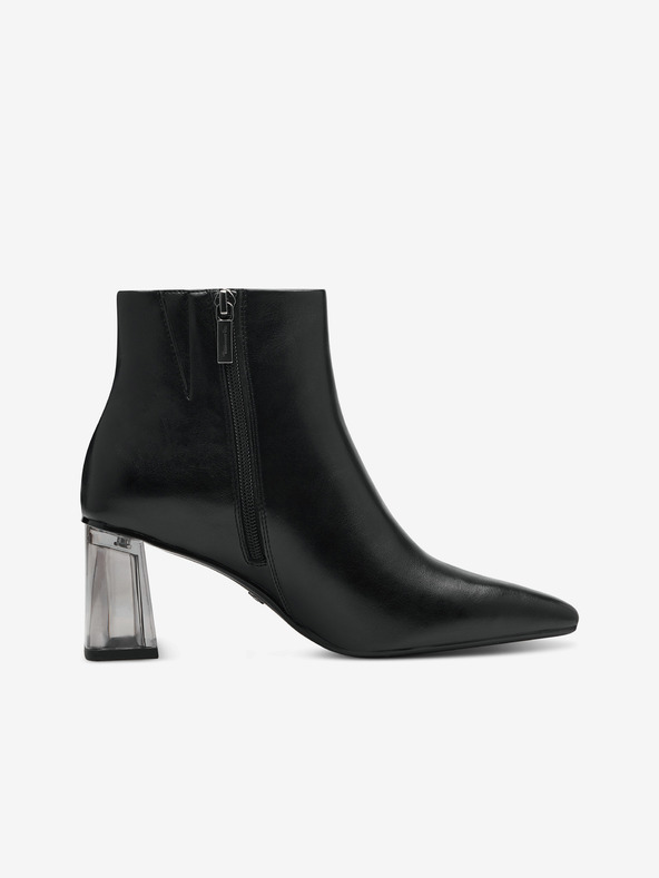 Tamaris Černé dámské kotníkové boty na podpatku Tamaris