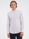 ONLY & SONS Světle šedá pánská pruhovaná košile s příměsí lnu ONLY & SONS Caiden