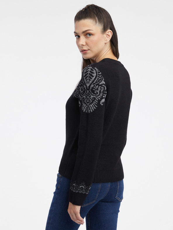 Orsay Černý dámský vzorovaný svetr ORSAY