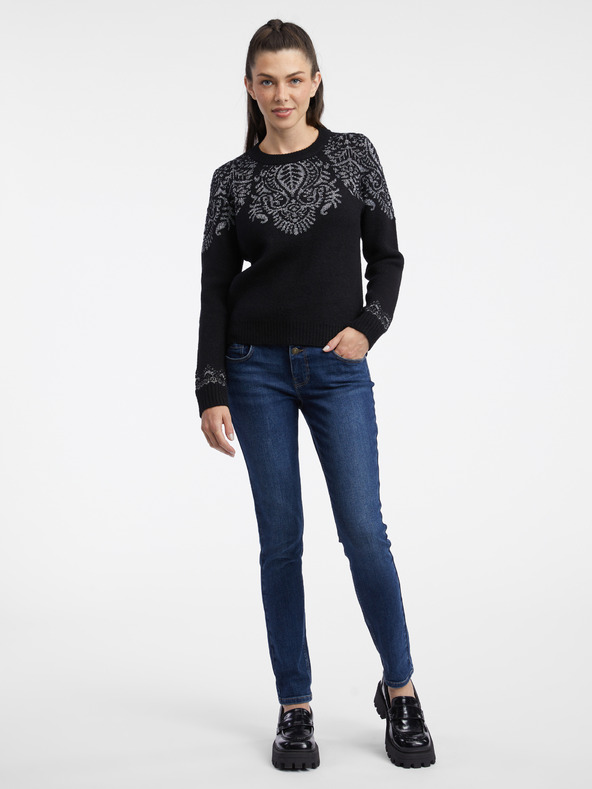 Orsay Černý dámský vzorovaný svetr ORSAY