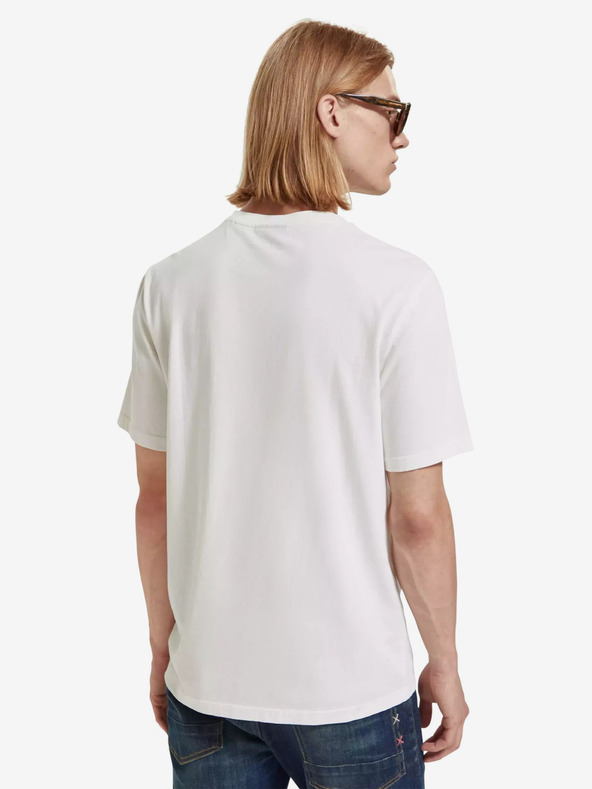 Scotch & Soda Bílé pánské tričko Scotch & Soda