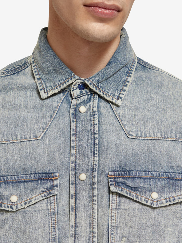 Scotch & Soda Světle modrá pánská džínová košile Scotch & Soda