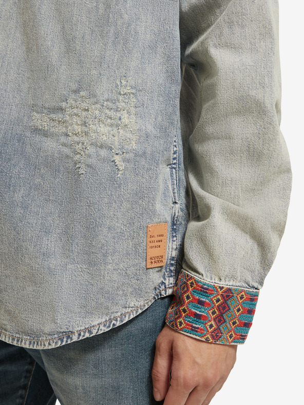 Scotch & Soda Světle modrá pánská džínová košile Scotch & Soda