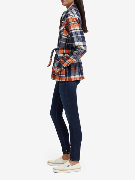 Scotch & Soda Modrý dámský lehký krátký kabát s příměsí vlny Scotch & Soda