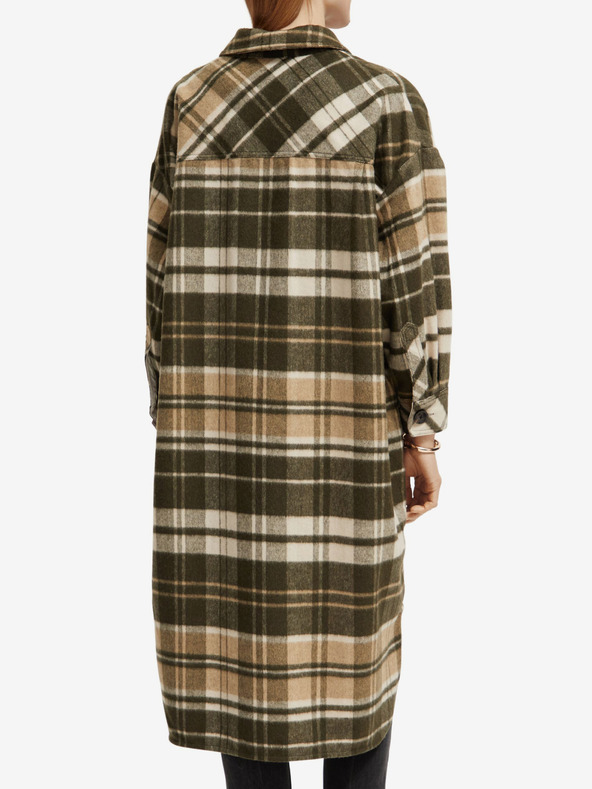 Scotch & Soda Hnědý dámský košilový lehký kabát s příměsí vlny Scotch & Soda