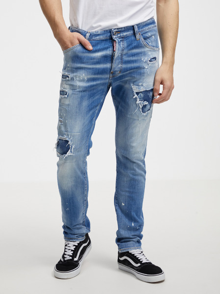 DSQUARED2 Modré pánské straight fit džíny  DSQUARED2