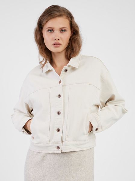 Pepe Jeans Krémová dámská džínová bunda Pepe Jeans Foxy