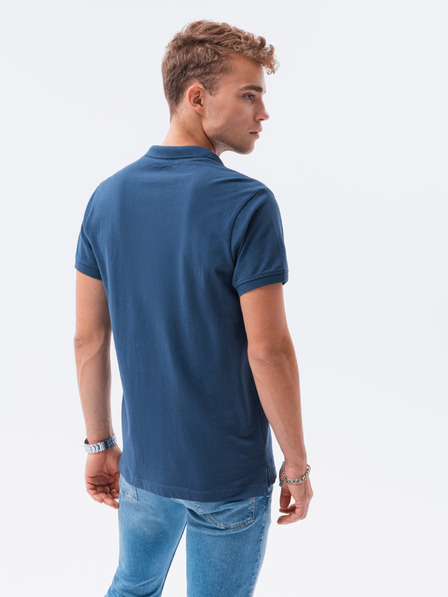 Ombre Clothing Tmavě modré pánské basic polo tričko Ombre Clothing