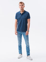 Ombre Clothing Tmavě modré pánské basic polo tričko Ombre Clothing