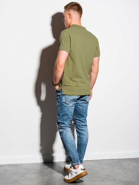 Ombre Clothing Khaki pánské basic polo tričko Ombre Clothing