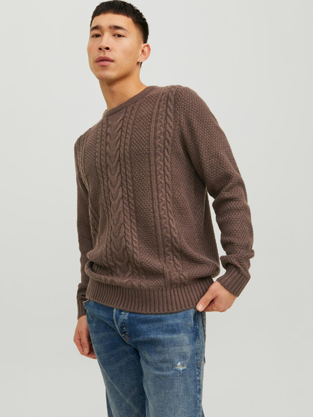 Jack & Jones Hnědý pánský svetr Jack & Jones Craig