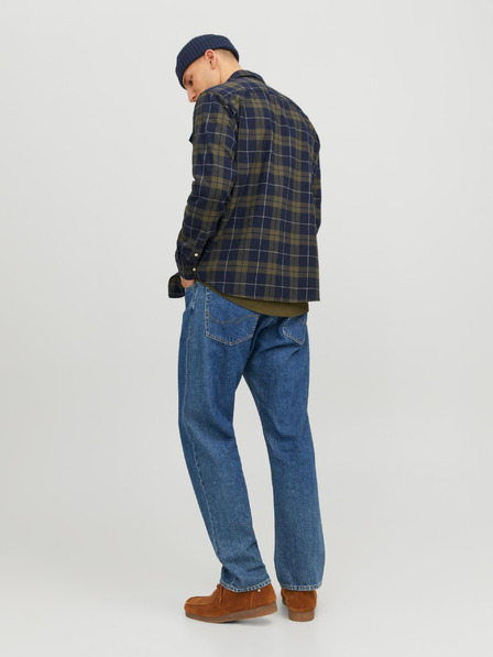 Jack & Jones Modro-zelená pánská kostkovaná košile Jack & Jones Heridan
