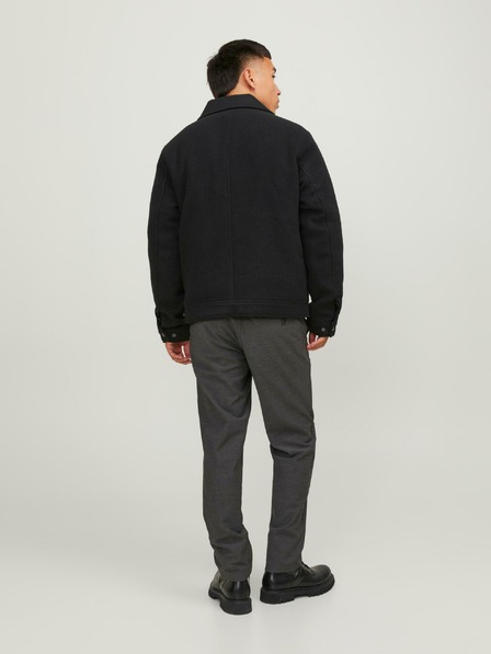 Jack & Jones Černá pánská bunda s příměsí vlny bunda Jack & Jones Baxter