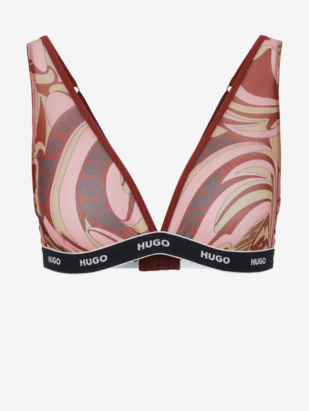 HUGO Růžová dámská vzorovaná podprsenka HUGO