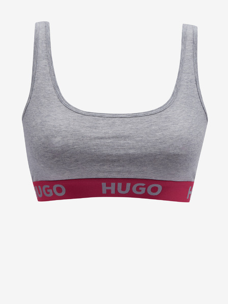 HUGO Šedá dámská žíhaná podprsenka HUGO