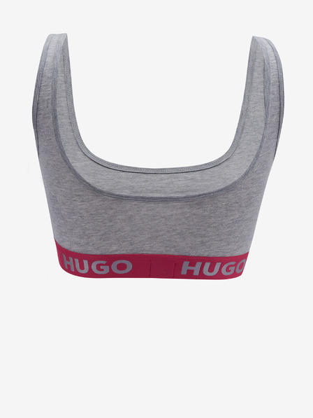 HUGO Šedá dámská žíhaná podprsenka HUGO
