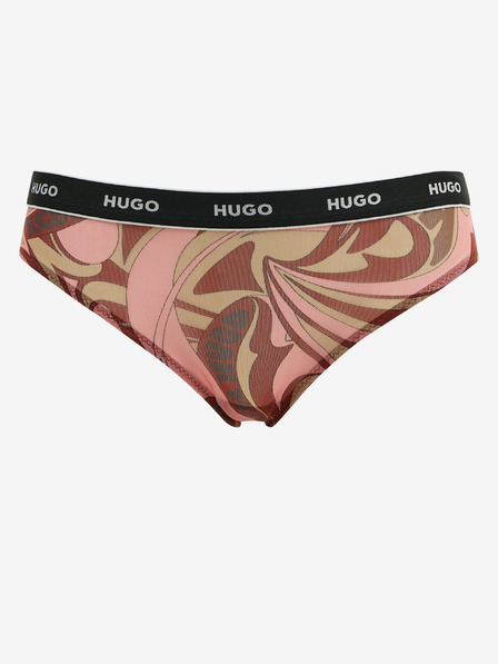 HUGO Růžové dámské vzorované kalhotky HUGO