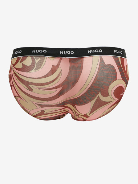 HUGO Růžové dámské vzorované kalhotky HUGO
